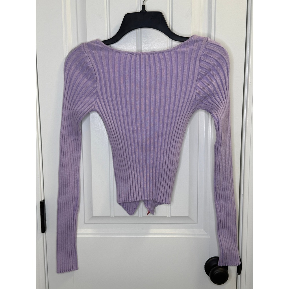 Kimchi Blue Small Purple Sawyer Ribbed Knit Top Coquette Urban Outfitters NWT - Picture 8 of 9